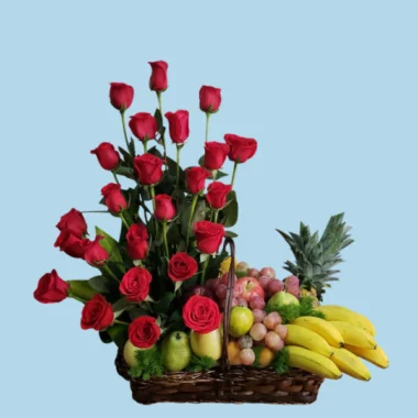 Rosas y frutas